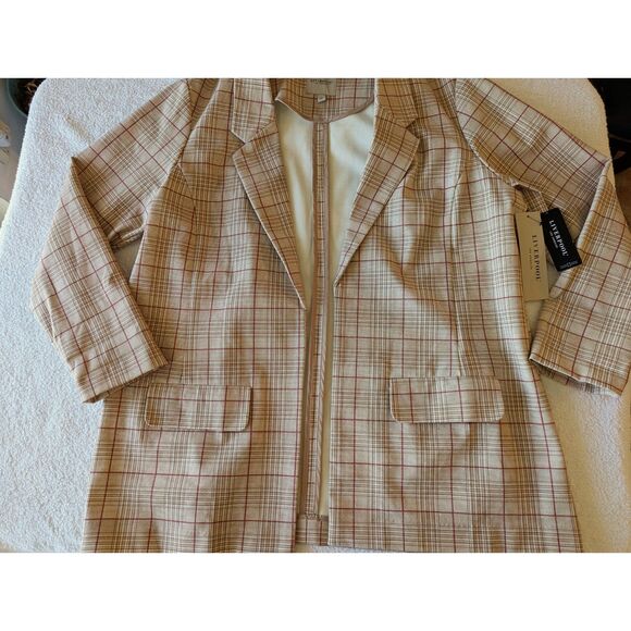 Liverpool Los Angeles Plaid Boyfriend Blazer Jacket  Sz 14 - Picture 5 of 8